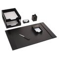 Workstation Black Bonded Leather 8-Piece Desk Set, 8PK TH266532